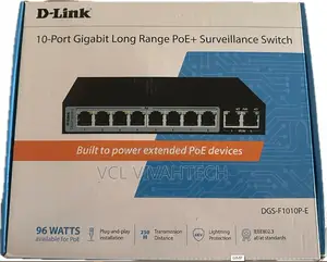 D-Link 10-Port Gigabit Poe Switch With 8 Lr Poe Ports 2 Uplink Ports