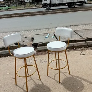 Whit Kitchen Counter Stools With Power Coating Finish