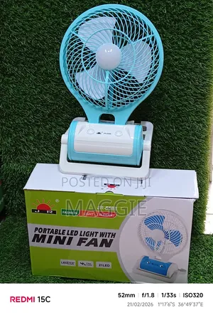 Portable Led Light With Mini Fan