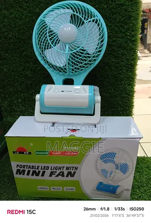 Portable Led Light With Mini Fan