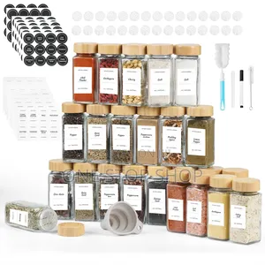 5pcs Borosilicate Glass Spice Jars