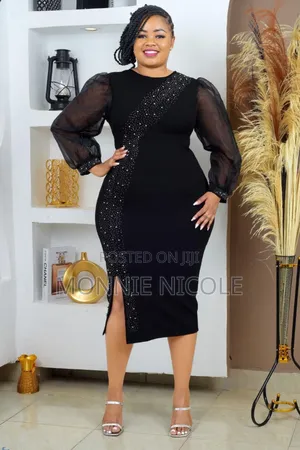 Classy Black Fitting Dress/Graduation Gowns/Funeral Dress