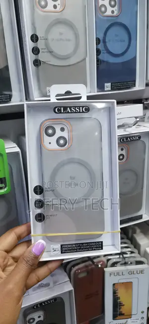 Riany Matte Magnetic 2 in 1 Clear Case for iPhone 14 -Gray