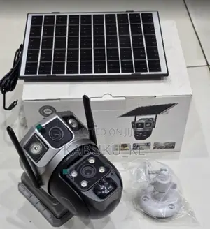 Simcard 4mp Solar-powered Dome Cctv Security Camera Dual Lens