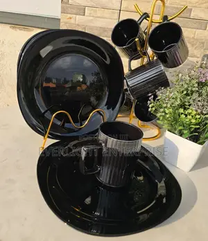 All Black 12pcs Dinner Set