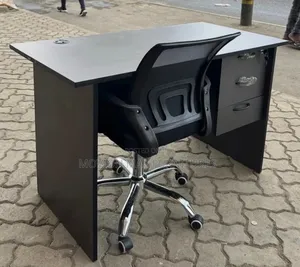 Grey Desk With Low Back Chair