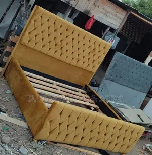 Hot Sale: Mustard Yellow Tufted 5 X 6 Luxury Bed