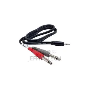 Electric 3.5 Mm TRS to Dual 1/4" Ts Stereo Audio Cable (1 Meter)