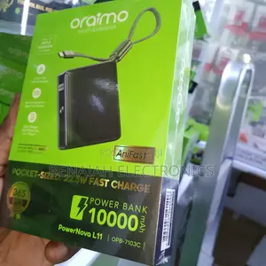 Efficient Pocket Sized Oraimo Powerbank 10000mah,22.5 Watty