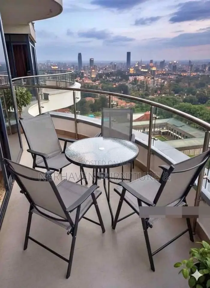 Foldable Outdoor Balcony Dining Set – Space Saving