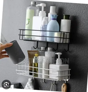 Rectangular Bathroom Organizer With Hooks