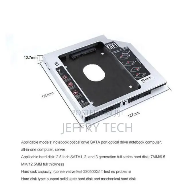 2nd HDD Caddy 12.7mm Sata 3.0 for 2.5'' 2t SSD Case Hard Disk Enclosur