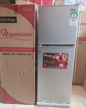 Ramtons Rf/173 128 L Double‐Door Fridge – Silver Finish