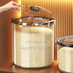 *Acrylic Airtight Transparent Rice Bucket With Flip-Top Lid* 5