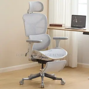 Office Chair; High Back White Orthopedic Office Seat