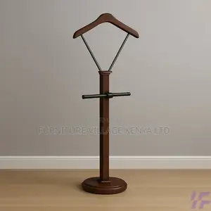 Coat Hanger; Modern Mahogany Office Coat Hanger