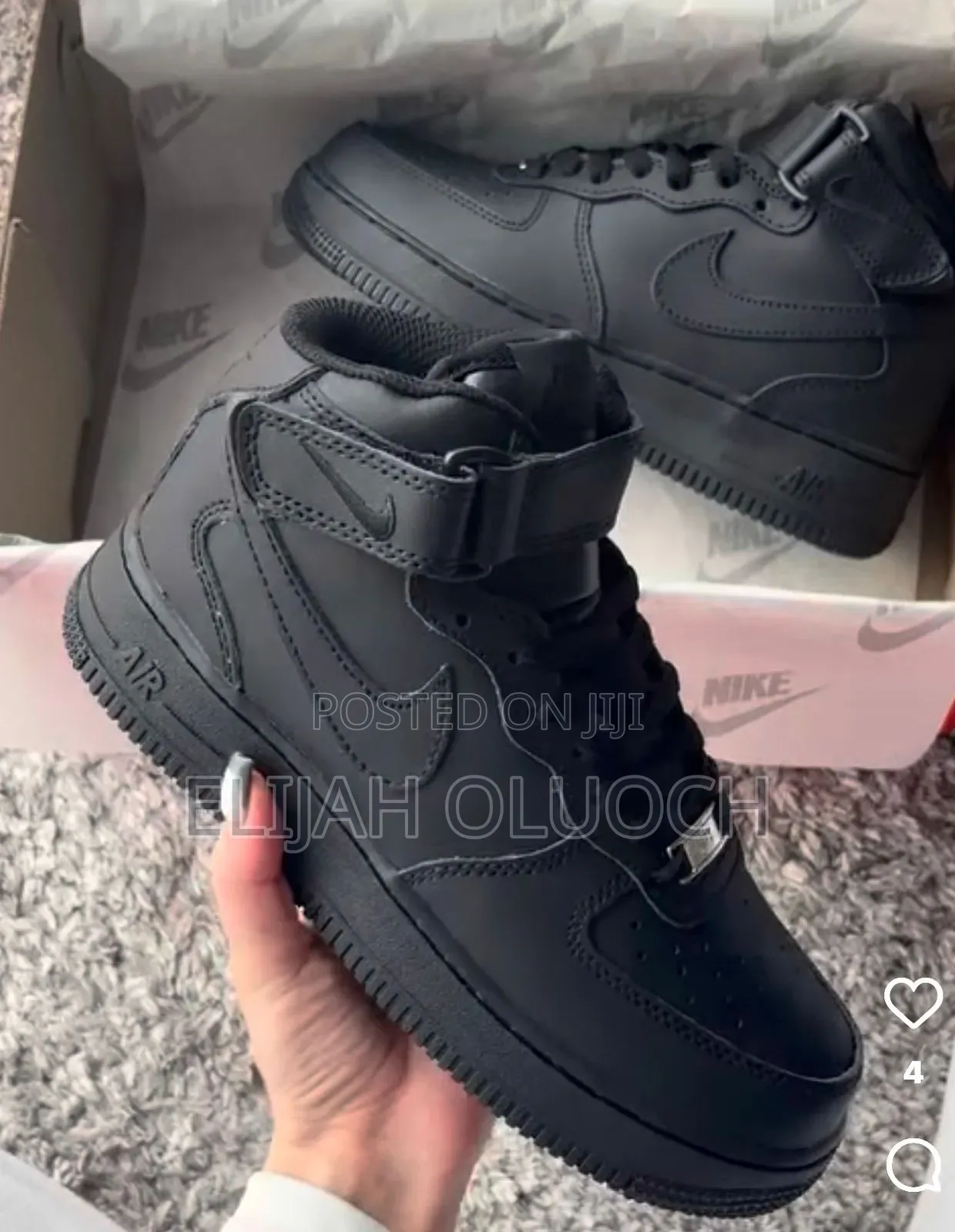 Airforce 1 High Top Black 🔥🔥

Pure Leather 🫰🏿

Size 39-45
