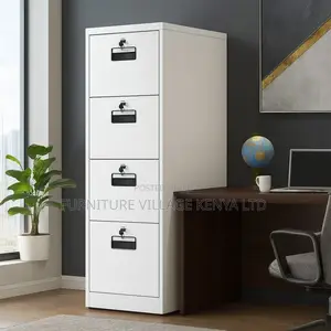 Office Cabinet; 4-drawer Metallic Filing Office Cabinet