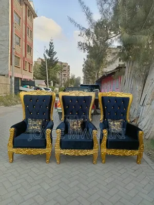 King Chair, Queen Chair or Pedicure Seat, Black and Gold 