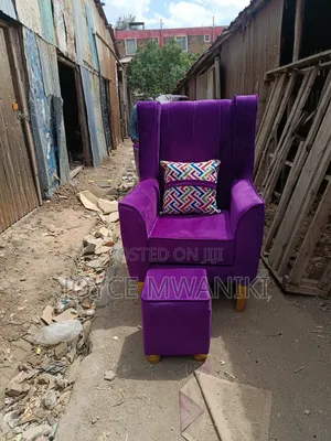 Modern Purple Pedicure Seat and a Pedicure Stool