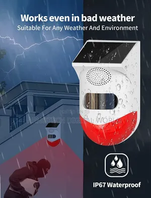 Solar Motionsensor Waterproof Securitysiren Withremote Strobelight
