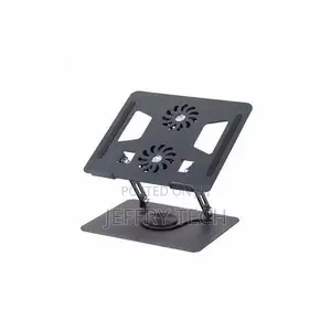 Laptop Stand – 360° Rotating Base, Adjustable Height Cooling Stand W