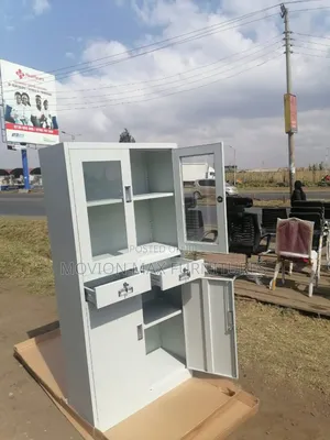 Half Glass Lockable Cabinet