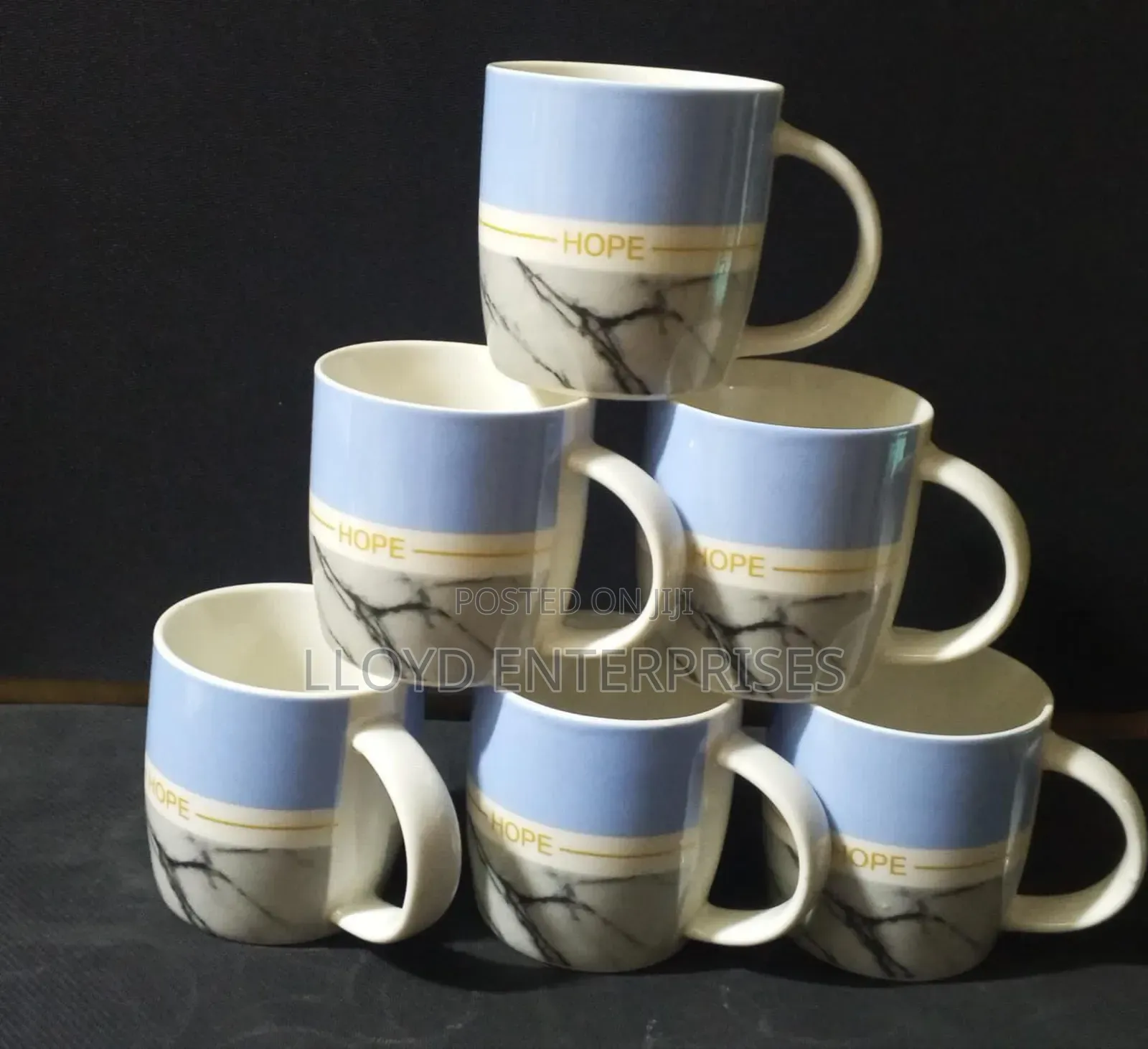 6pcs Blue Pamb Tea Mugs