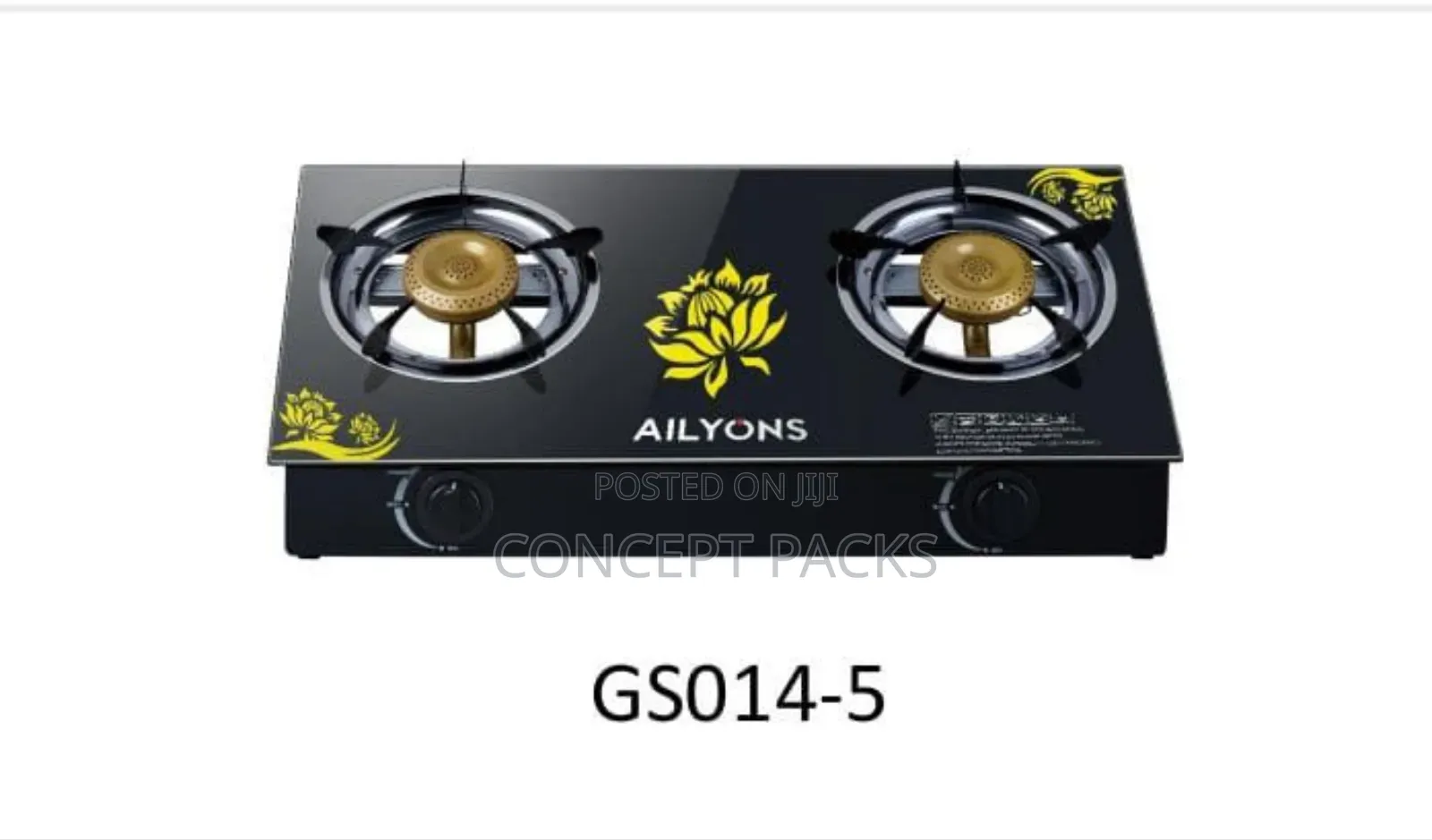 Ailyons 2 Burner Gas Cooker Glass