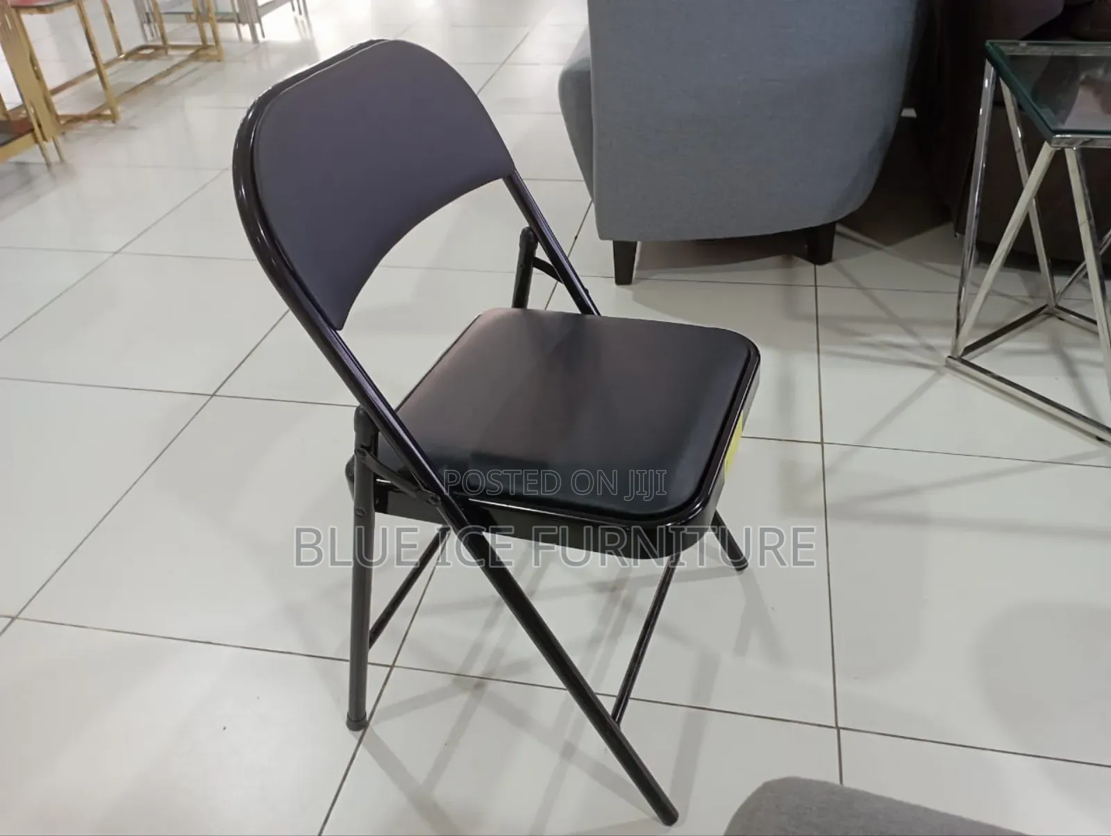 Leather Foldable Metallic Chair