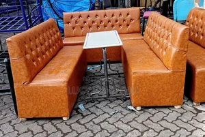 Brown Couches With Marble Top With Black Durable Frame