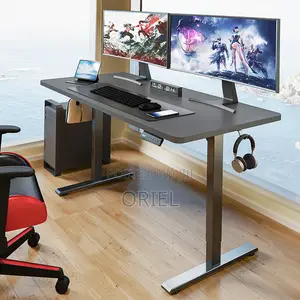 Office Desk : 1.6m Office Electric Height Adjustable Computer Desk