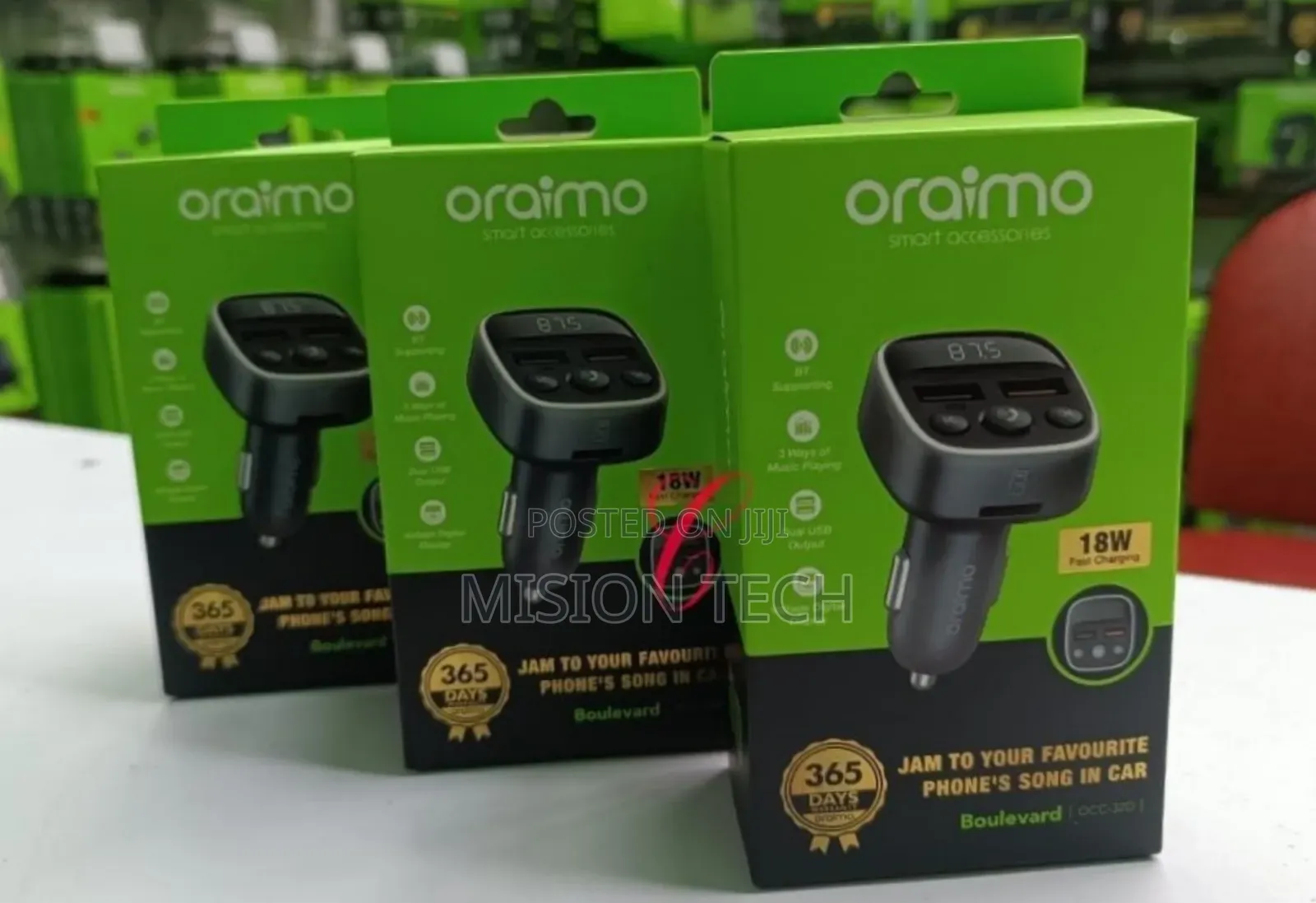 Oraimo Boulevard Occ-32d Car Modulator With 18w Fast Charging* 