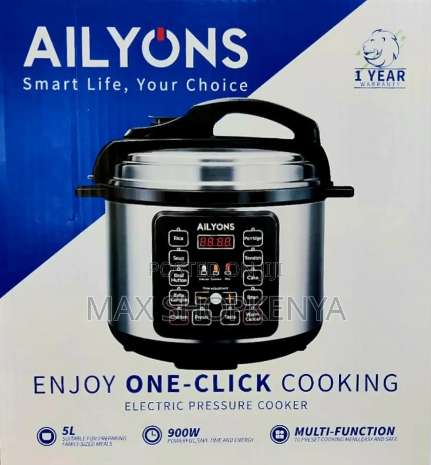 Ailyons Eletric Pressure Cooker 5litres