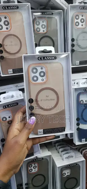 Brasik Magnetic for iPhone 13 Pro Max 2 in 1 Transluscent Case -Brown