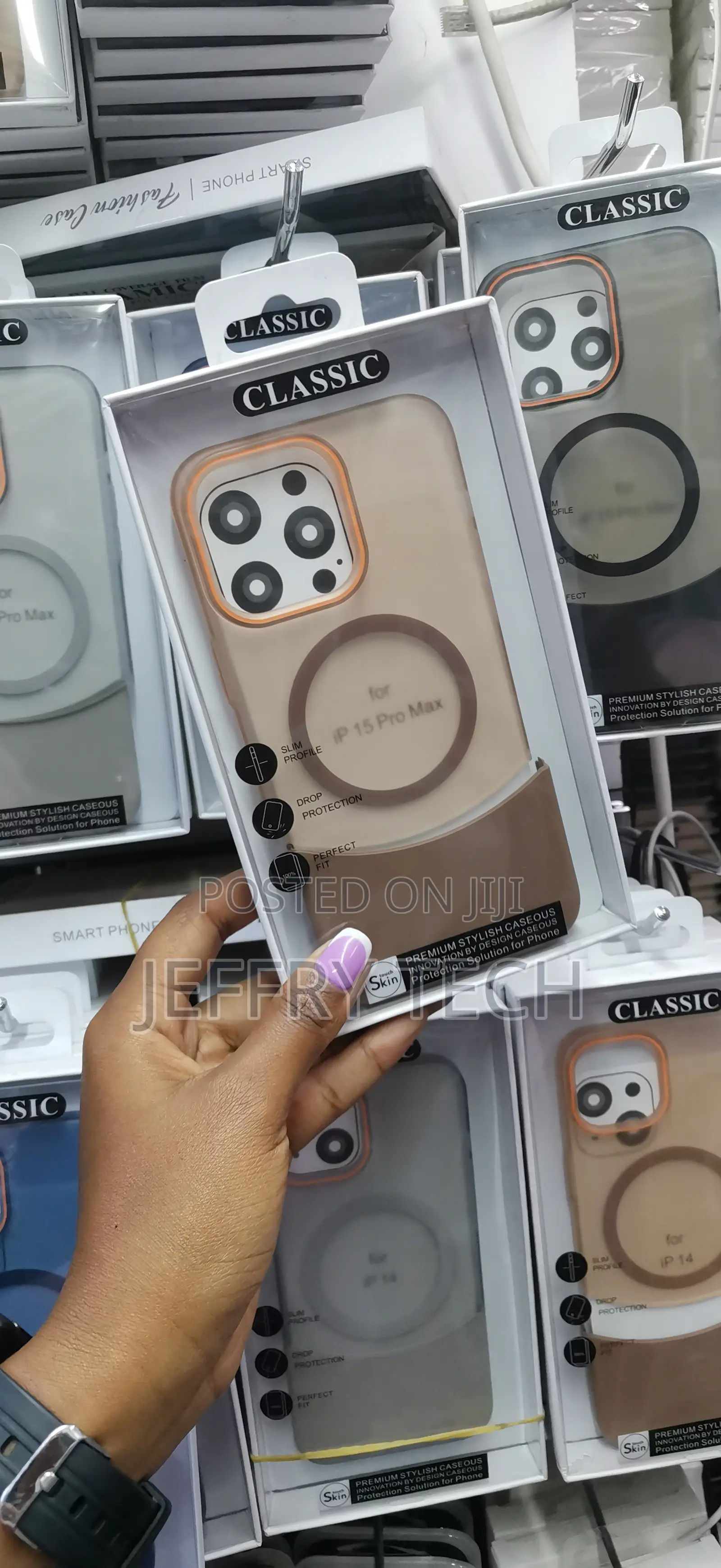 Axewr iPhone 15 Pro Max Translucent Matte 2 in 1 Magsafe Case -Brown