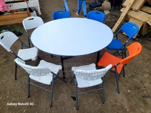 Round Foldable Table With Folding Chairs