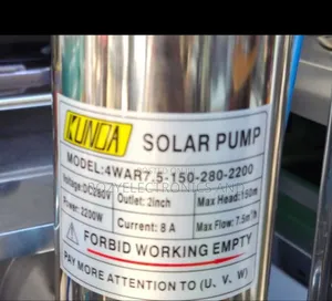Kunda Solar Water Pump 2200 Watts And 150 M Head