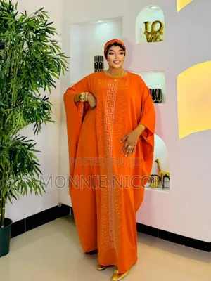 Elegant Orange Kaftans/Abaya/Islamic Women Fashion/Plus Size Wear