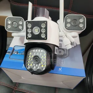 Hd Triple Lens Wifi Camera Electric Powered PTZ Surveillance Security