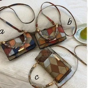 Fashionable Multicolored Diamond Sling Bag