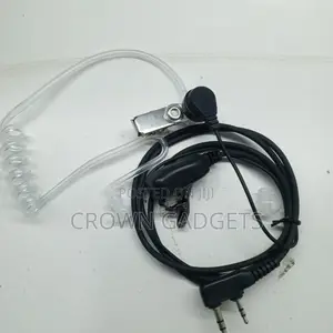 Fbi 2-Pin Acoustic Tube Walkie Talkie Earpiece With PTT