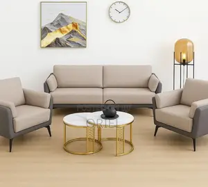 Office Sofa; Commercial Grade 5-Seater Leather Office Sofa