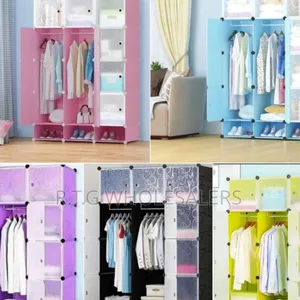 Portable 3‐Column Plastic Wardrobe – Multi‐Colour Storage Cabinet