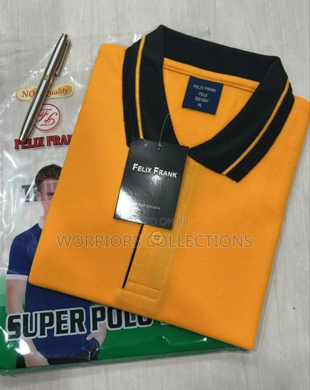 Orange Black Branded Polo T-Shirts