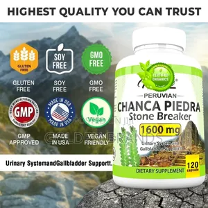 Organic Peruvian Chanca Piedra (Stone Breaker) 1600mg-- 120 Capsules