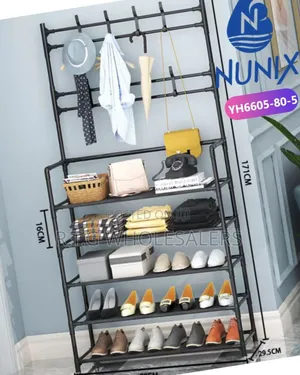 Nunix All-in-1 Shoe Coat Rack – Caps, Scarves Bag Organizer
