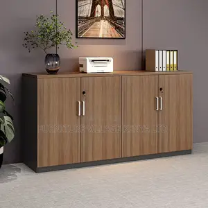 Office Cabinet; 4 Door Wooden Credenza Cabinet