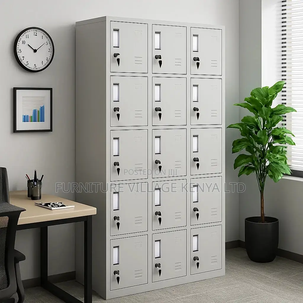 Office Cabinet: 15 Lockers Durable Metallic Cabinet