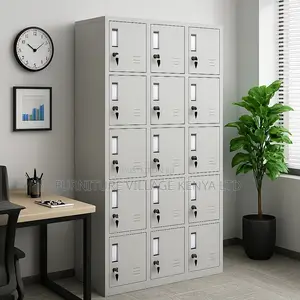 Office Cabinet: 15 Lockers Durable Metallic Cabinet